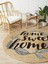 Boho 973 Home Sweet Home Temalı Etnik Desenli Yuvarlak Jüt Örme Doğal Hasır Kilim Daire Halı 1