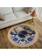 Kilim Home Boho 960 Blue Blanc Botanik Desenli Örgü Yuvarlak Natural Çift Taraflı Halı 4