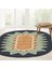 Boho 978 Jüt Hasır Etnik Desenli Oval Jüt Örme Hasır Natural Oval Halı 3