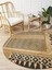 Kilim Home Boho 947 Geometrik Ve Etnik Baskılı Örgü Yuvarlak Natural Çift Taraflı Halı 1