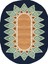 Boho 978 Jüt Hasır Etnik Desenli Oval Jüt Örme Hasır Natural Oval Halı 1