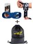 Fitness Sporcu Bilekliği Wrist Wraps Dark Kamuflaj + Ağırlık Kaldırma Kayışı 8 Loop Lifting Straps Mavi + Sackpack 3'lü Paket 1