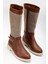 Macy Taba Cilt Keçe Detaylı Kadın Çizme 2