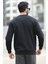 Erkek Kışlık Sweatshirt Siyah Regularfit O Yaka Baskılı Üç İplik Şardonlu Ribanalı - 5012-1 4