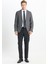 Slim Fit Dar Kesim Mono Yaka Kuş Gözü Desenli Çift Pantolonlu Takım Elbise 4
