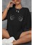 Son Moda Kadın T-Shirti Pamuk Baskılı Yuvarlak Yaka Oversize Tişört 1