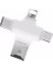 iPhone iPad Android Uyumlu Otg - Micro Otg - Type C Otg 3 In1 Kart Okuyucu Reader - Beyaz 1