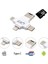 iPhone iPad Android Uyumlu Otg - Micro Otg - Type C Otg 3 In1 Kart Okuyucu Reader - Beyaz 3