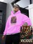 Kadın, Erkek Sweatshirt Oversize Vicious Rebel Wear Baskılı Kalın Pembe Sevgili Sweatshirt 2