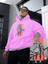 Kadın, Erkek Sweatshirt Oversize Light Version Baskılı Kalın Pembe Sevgili Sweatshirt 1