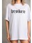 Unisex Baskılı Oversize T-Shirt - Beyaz 3