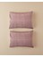 Plain Check Kolay Ütülenir 2'li Yastık Kılıfı 50X70 cm Açık Mürdüm 2