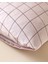 Plain Check Kolay Ütülenir 2'li Yastık Kılıfı 50X70 cm Açık Mürdüm 3