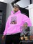 Kadın, Erkek Sweatshirt Oversize Shakotan Legend Baskılı Kalın Pembe Sevgili Sweatshirt 2