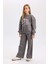 Kız Çocuk 2'li Takım Bisiklet Yaka Baskılı Sweatshirt Beli Lastikli Jogger Eşofman Altı D2220A824WN 2