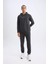 Fit Jogger Eşofman Altı Skuba Dalgıç Kumaş Standart Fit Beli Bağcıklı Lastikli Paça D1898AX24AU 3