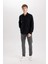 Regular Fit Pamuklu Basic Düz Keten Görünümlü Uzun Kollu Gömlek D7079AX24SP 2