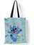 Disney Kadın Tote Mickey Mouse Lilo ve Dikiş Kanvas Tote Büyük Kapasiteli Alışveriş Kız Omuz Çantası (Yurt Dışından) 1