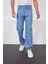 Buz Mavi Baggy Pantolon Şimşek-Yıldırım Desenli Lazer Baskı Oversize Baggy Kot Pantolon Normal Bel 1