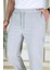 Erkek Italyan Kesim Açık Gri Esnek Slim Fit Likralı Lastikli Duble Paça Kumaş Pantolon Okul 5