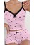 Saten Ince Askılı Ekose Şortlu Pembe 2li Kadın Şortlu Pijama Takımı 4