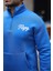 Cozy Kanguru Nakışlı Şardonlu Yarım Fermuar Sweatshirt - Mavi 2