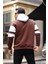 Sportif Şerit Detaylı Şardonlu Kapüşonlu Sweatshirt - Kahve 5