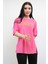 Bisiklet Yaka Oversize Tshirt Pembe Pembe 1