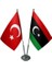 Libya ve Türkiye Ikili Masa Bayrağı Seti 1