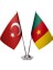 Kamerun ve Türkiye Ikili Masa Bayrağı Seti 1