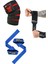 Fitness Sporcu Bilekliği Wrist Wraps Legend + Ağırlık Kaldırma Kayışı Lifting Straps Mavi + Antrenman Dizliği Knee Wraps Elite 3'lü Paket 1