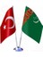 Türkmenistan ve Türkiye Ikili Masa Bayrağı Seti 1