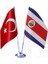 Kostarika (Costarica) ve Türkiye Ikili Masa Bayrağı Seti 1