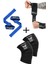 Fitness Sporcu Bilekliği Wrist Wraps Legend + Ağırlık Kaldırma Kayışı Lifting Straps Mavi + Antrenman Dizliği Knee Wraps Legend 3'lü Paket 1