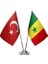 Senegal ve Türkiye Ikili Masa Bayrağı Seti 1