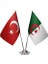 Cezayir ve Türkiye Ikili Masa Bayrağı Seti 1