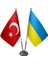 Ukrayna ve Türkiye Ikili Masa Bayrağı Seti 1