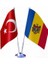 Moldova ve Türkiye Ikili Masa Bayrağı Seti 1