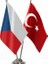 Çek Çumhuriyeti ve Türkiye Ikili Masa Bayrağı Seti 1