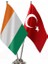 Fildişi ve Türkiye Ikili Masa Bayrağı Seti 1