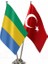 Gabon ve Türkiye Ikili Masa Bayrağı Seti 1