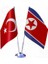 Kuzey Kore ve Türkiye Ikili Masa Bayrağı Seti 1