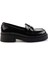 Siyah Rugan Kadın Loafer Ayakkabı K01129107008 1