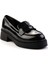 Siyah Rugan Kadın Loafer Ayakkabı K01129107008 2