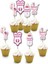 Pembe Renk Hoşgeldin Bebeğim Konseptli 8 Adet Pasta & Kız Bebek Cupcake Kürdan Seti 5*6 cm 1