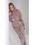 Kadın Uzun Kol Polar Kapüşonlu Espresso Pijama Takım C2T4N0O403 2