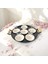 Metal Sunum Tepsisi Metal Çay Tabağı Set- 6 Adet Çay Tabağı ve 6 Adet Sunum Tepsisi Sunumluk Tabak 2
