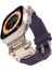 Apple Watch 10 46MM Kordon Metal Bağlantılı Tokalı Silikon Kayış KRD108 Mor 1