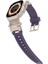 Apple Watch 10 46MM Kordon Metal Bağlantılı Tokalı Silikon Kayış KRD108 Mor 2