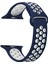 Apple Watch 10 46MM Kordon Delikli Çift Renk Silikon Lacivert 1